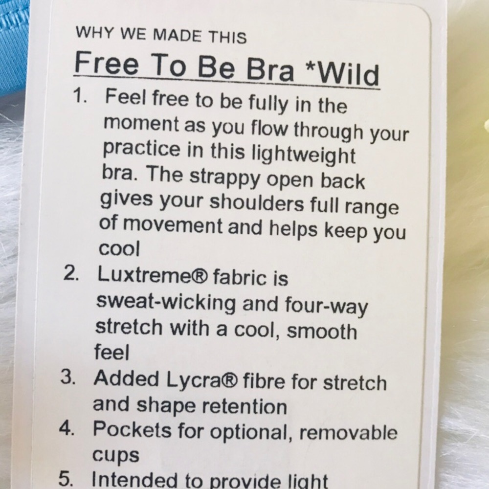 Free to be bra wild aero blue size 10 lululemon - Picture 4 of 5